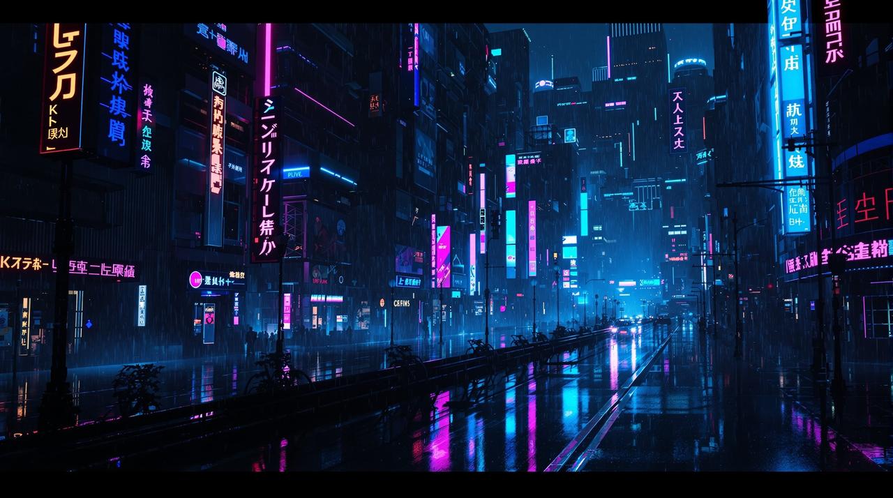 动漫里番 - 赛博朋克未来都市全景