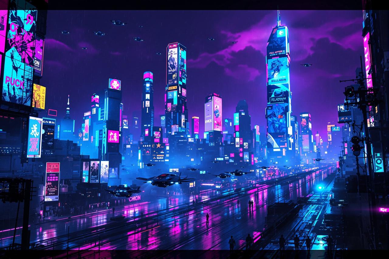 动漫里番精选专题 - 霓虹美学:赛博朋克都市视觉设计的艺术密码